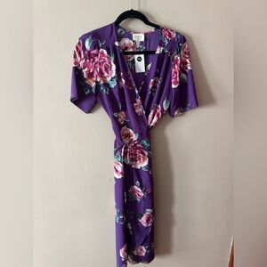 Everly Purple Floral Wrap Dress
